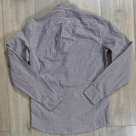 J. Crew Men's Casual Button Down Shirt - Red and Blue Checkered - Picture 6 of 7
